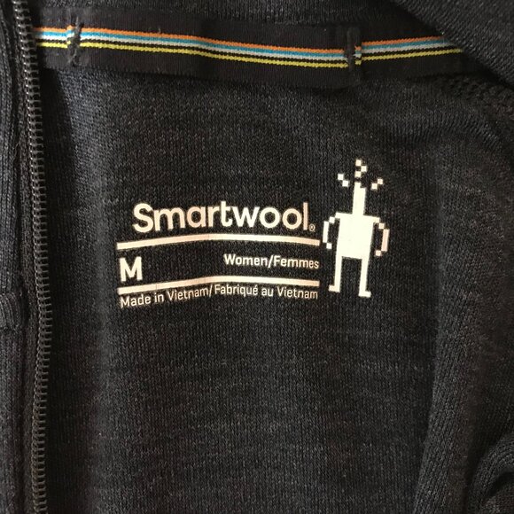 SMARTWOOL -WOMEN'S MEDIUM - GRAY LONG SLEEVE 1/4 ZIP PULL-OVER TOP SHIRT - Picture 9 of 9